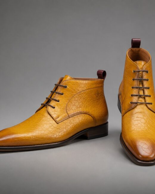 Bottines Chukka Croco Safran